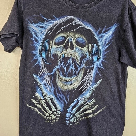 Delta Rock & Roll skeleton with lightening vintage tee shirt size small - Picture 5 of 5